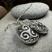 Load image into Gallery viewer, Celtic Triskel Marcasite Earrings