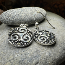 Load image into Gallery viewer, Celtic Triskel Marcasite Earrings