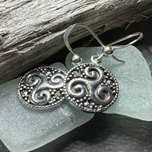 Load image into Gallery viewer, Celtic Triskel Marcasite Earrings
