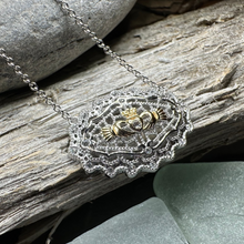 Load image into Gallery viewer, Irish Lace Claddagh Necklace