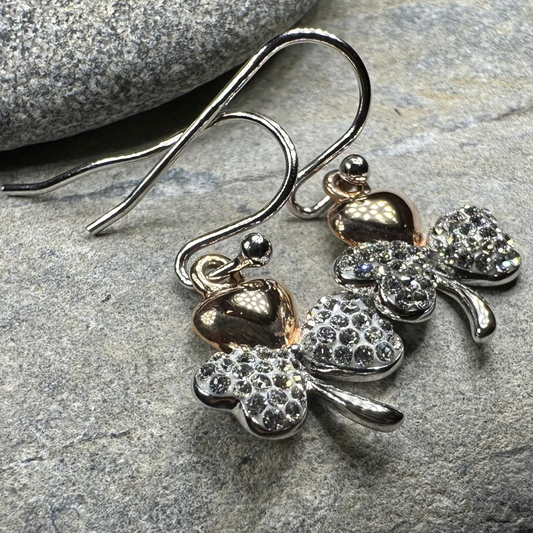 Elegant Irish Shamrock Earrings - Made in Ireland