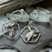 Load image into Gallery viewer, Honeycomb Bee Earrings