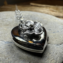 Load image into Gallery viewer, Dogwood Flower Silver Locket Necklace