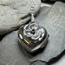 Load image into Gallery viewer, Dogwood Flower Silver Locket Necklace