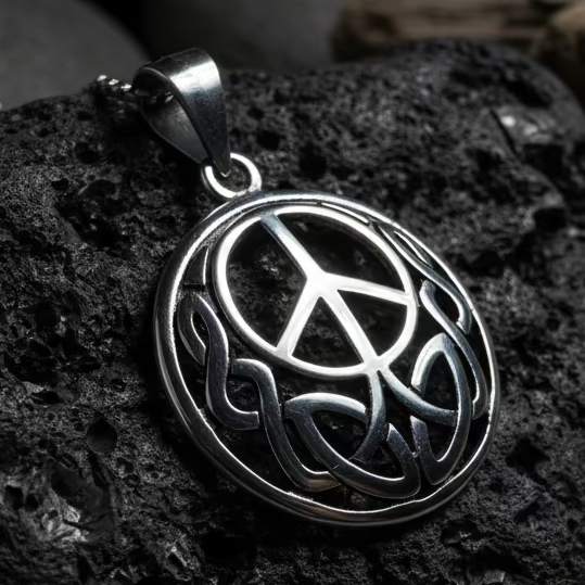 Peace Sign Necklace - A Touch of Serenity – Celtic Crystal Design 