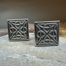 Load image into Gallery viewer, Square Trinity Knot Cuff Links