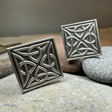 Load image into Gallery viewer, Square Trinity Knot Cuff Links