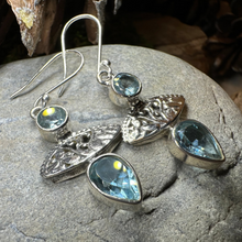 Load image into Gallery viewer, Celtic Morning Blue Topaz Earrings