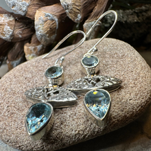 Load image into Gallery viewer, Celtic Morning Blue Topaz Earrings