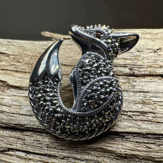 Marcasite Fox Brooch