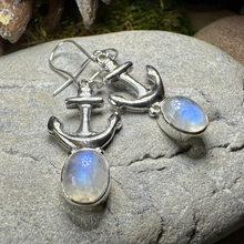 Load image into Gallery viewer, Moonstone Anchor Earrings