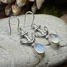 Load image into Gallery viewer, Moonstone Anchor Earrings