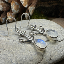 Load image into Gallery viewer, Moonstone Anchor Earrings
