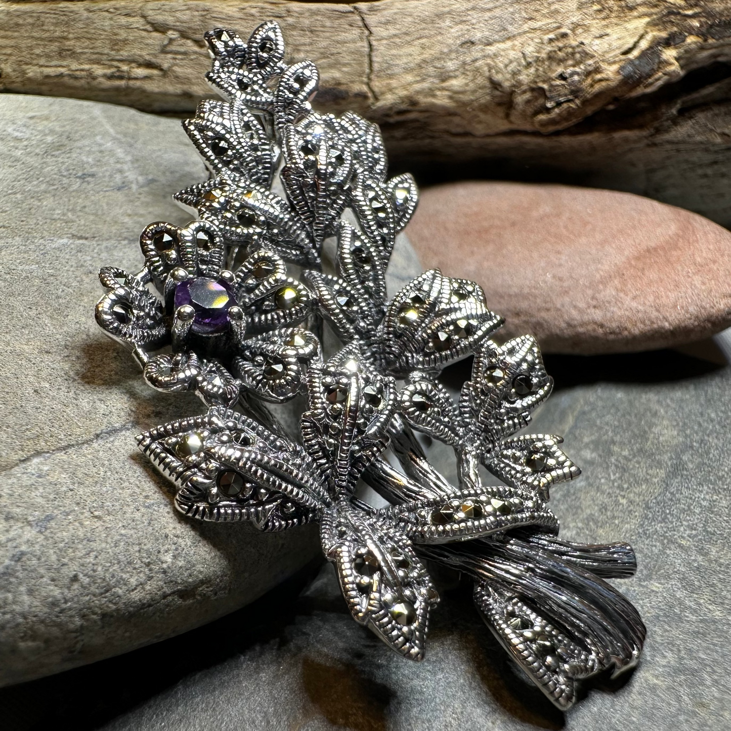 Marcasite Sweet Blossom Brooch — view 13