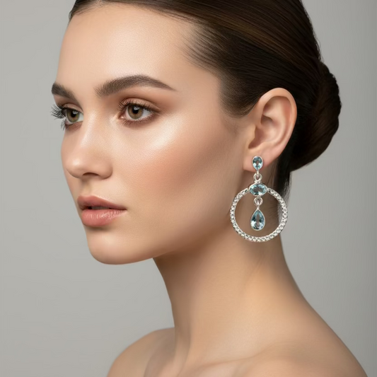 Briallen Gemstone Earrings in sterling silver