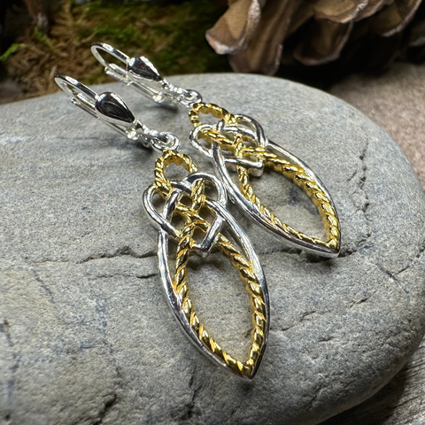 Load image into Gallery viewer, Seadream Celtic Knot Leverback Earrings - Handmade in Ireland