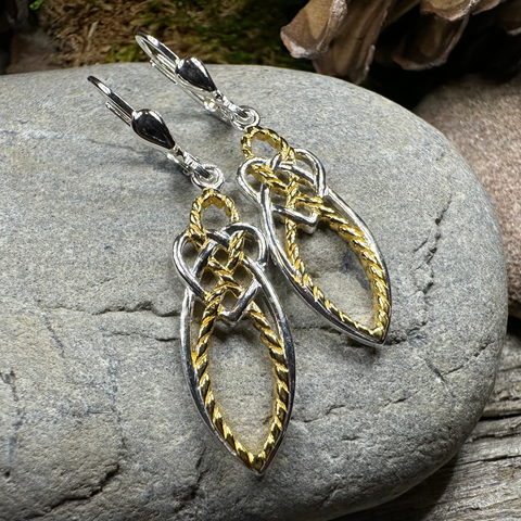 Load image into Gallery viewer, Seadream Celtic Knot Leverback Earrings - Handmade in Ireland