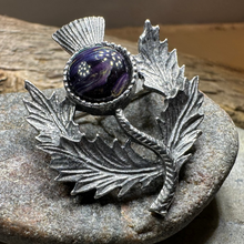 Load image into Gallery viewer, Pewter Heathergems Thistle Brooch