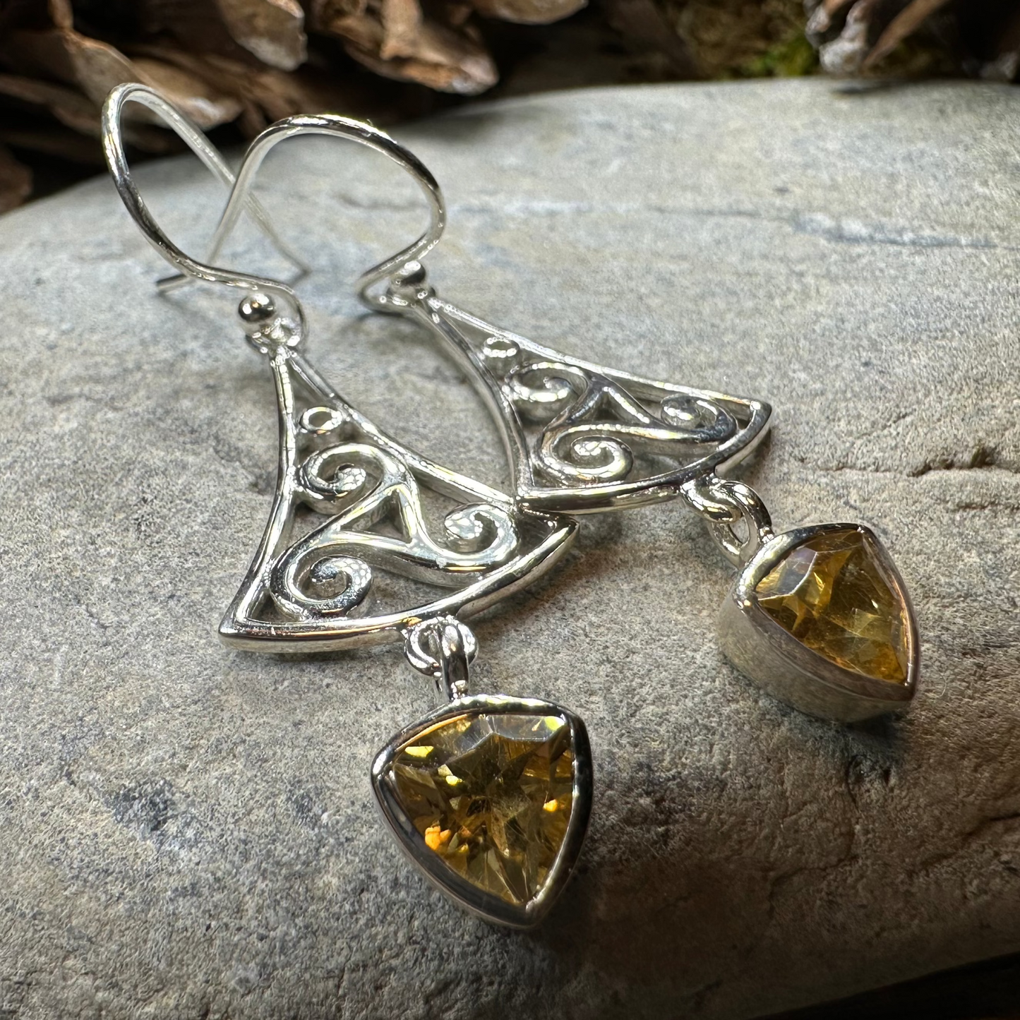 Teleri Triple Spiral Earrings — view 6