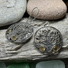 Load image into Gallery viewer, Eden Tree of Life Citrine Earrings