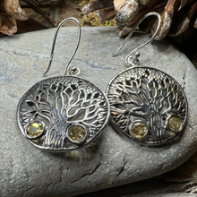 Load image into Gallery viewer, Eden Tree of Life Citrine Earrings