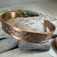 Load image into Gallery viewer, Ethne Celtic Copper Cuff Bracelet
