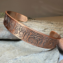 Load image into Gallery viewer, Moonlit Forest Copper Cuff Bracelet