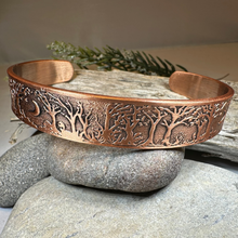 Load image into Gallery viewer, Moonlit Forest Copper Cuff Bracelet