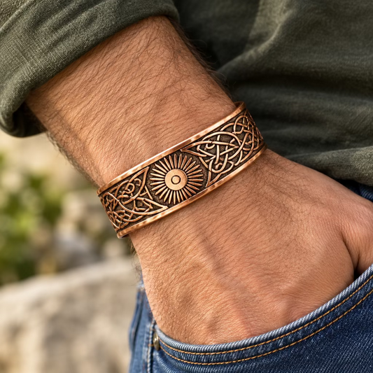 Talorgan Celtic Copper Cuff Bracelet — view 2