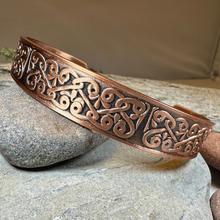 Load image into Gallery viewer, Bernicia Celtic Copper Cuff Bracelet