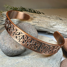Load image into Gallery viewer, Bernicia Celtic Copper Cuff Bracelet