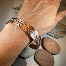 Load image into Gallery viewer, Bernicia Celtic Copper Cuff Bracelet