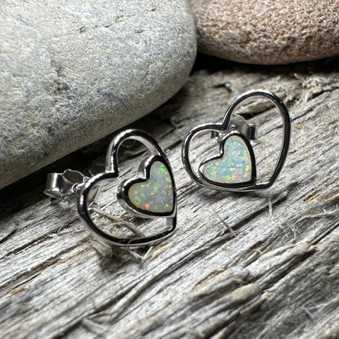 Load image into Gallery viewer, Double Heart Stud Earrings