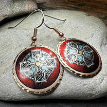 Load image into Gallery viewer, Ancient Celtic Cross Copper Earrings