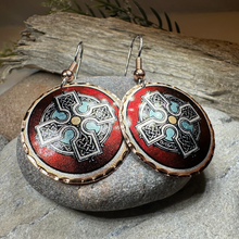 Load image into Gallery viewer, Ancient Celtic Cross Copper Earrings