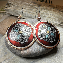 Load image into Gallery viewer, Ancient Celtic Cross Copper Earrings