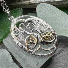 Load image into Gallery viewer, Golden Children of Lir Swan Necklace