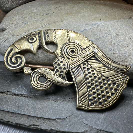 Vendel Raven Brooch - Bronze Historical Reproduction Pin