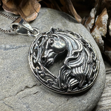 Load image into Gallery viewer, Roan Celtic Horse Necklace