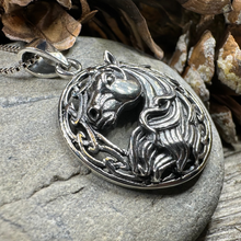 Load image into Gallery viewer, Roan Celtic Horse Necklace