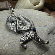 Load image into Gallery viewer, Eldoris Sapphire Celtic Mermaid Necklace