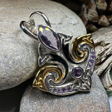 Load image into Gallery viewer, Celtic Triquetra Gemstone Necklace