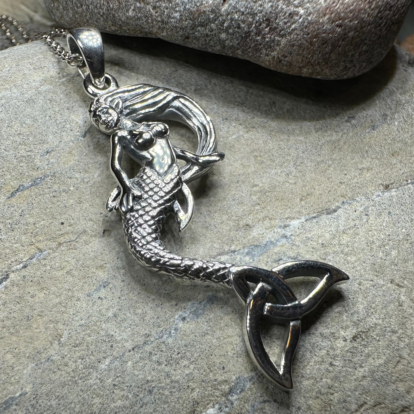 Celtic Trinity Knot Mermaid Necklace — view 9