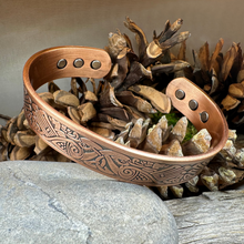 Load image into Gallery viewer, Celtic Birds Copper Cuff Bracelet