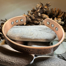 Load image into Gallery viewer, Celtic Birds Copper Cuff Bracelet