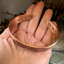 Load image into Gallery viewer, Celtic Birds Copper Cuff Bracelet