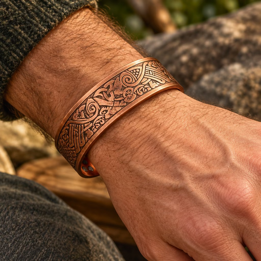 Celtic Birds Copper Cuff Bracelet — view 2