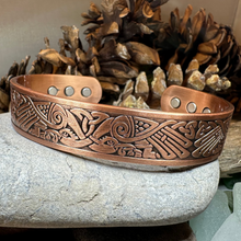 Load image into Gallery viewer, Celtic Birds Copper Cuff Bracelet