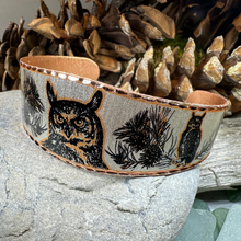 Load image into Gallery viewer, Mystical Owl Copper Cuff Bracelet