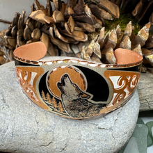 Load image into Gallery viewer, Wolf Spirit Copper Cuff Bracelet